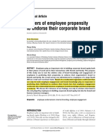 Drivers of Employee Propensity To Endorse Their Corporate Brand