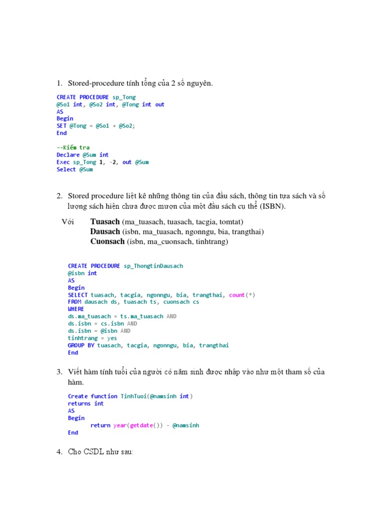 Bai Giai Bai Tap Trigger Thu Tuc Va Ham He Quan Tri Co So Du Lieu Dbms
