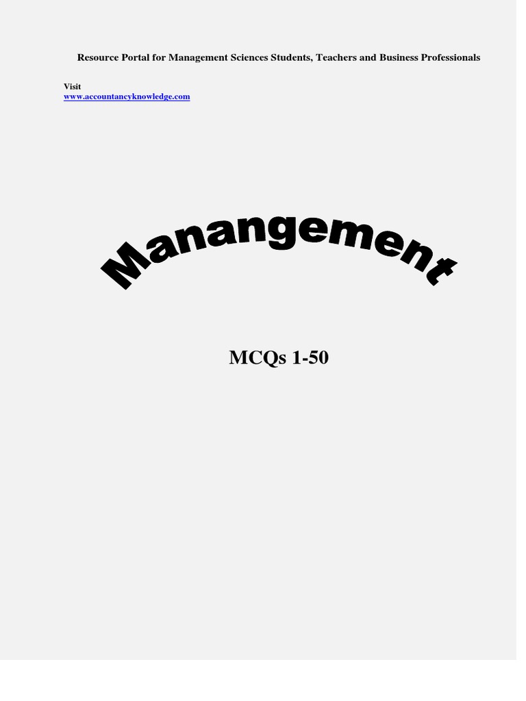 Mcqs 150 Resource Portal For Management Sciences Students, Teachers