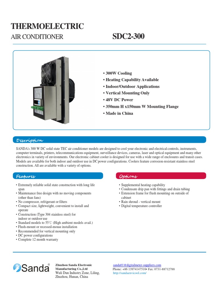 TEC Air Cooler User Manual SDC2-300 | PDF | Air Conditioning | Heating ...