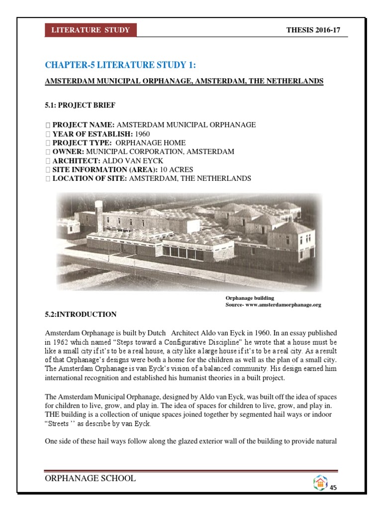 Literature Study 1 Orphanage School Pdf Building Shape