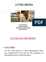 Culture Media: Dr. Mohit Bhatia Assistant Professor Department of Microbiology AIIMS, Rishikesh