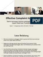 Service Excellence and Handling Complaint For Frontliners