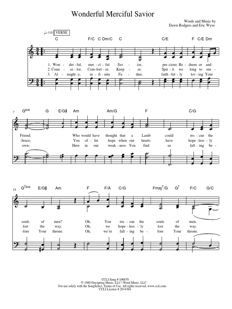 Lyrics Wonderful Merciful Savior Women Of Faith