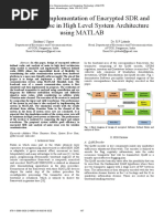 Design and Implementation of Encrypted SDR and Study of Noise in High Level System Architecture Using MATLAB