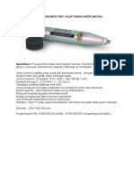 Spesifikasi:Product Information and Details Hammer Test MATEST C380 Alat Uji