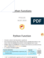 Python Functions: PFE610S NUST 2019