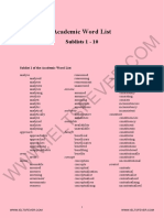 Academic Word List: Sublists 1 - 10