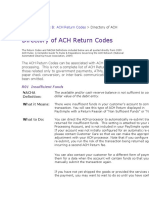 Directory of ACH Return Codes