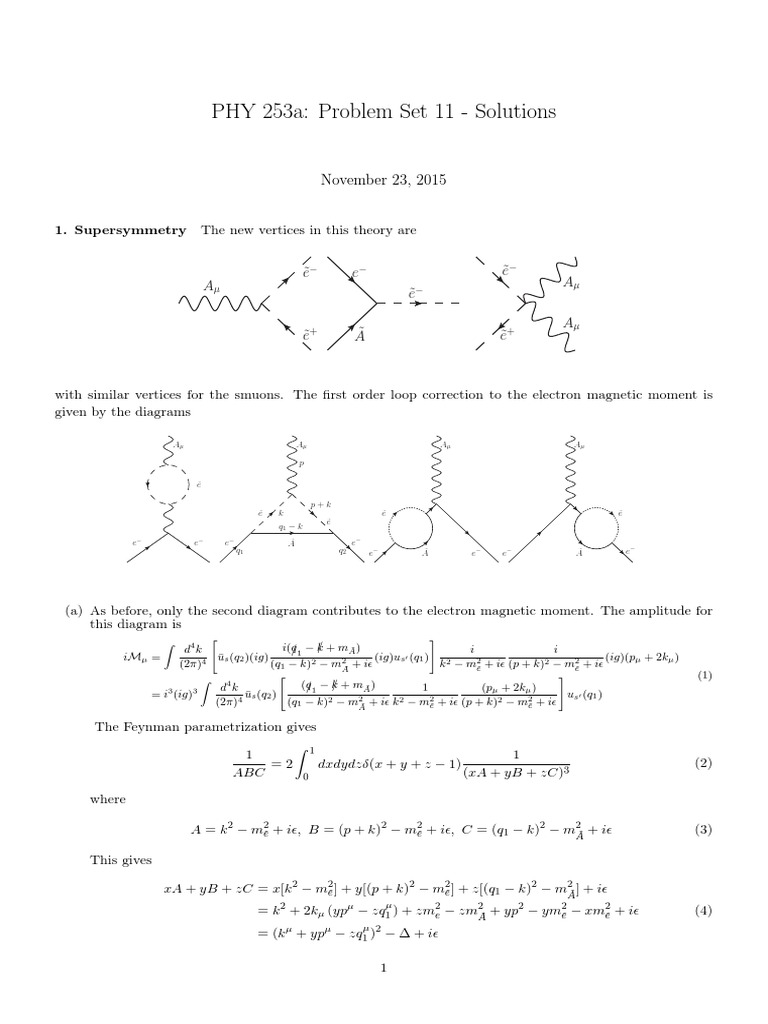 Solutions Problem Set 11 PDF | PDF | Logarithm | Quantum Field Theory