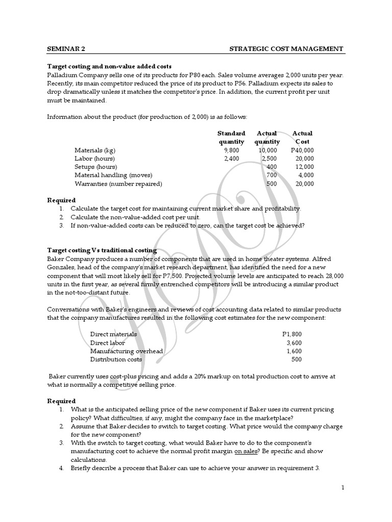 Strategic Cost Management Techniques | PDF | Inventory | Cost Accounting