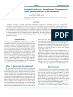 Review of The 2003 National Syndromic Surveillance Conference - Lessons Learned and Questions To Be Answered