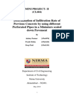 Determination of Infiltration Rate of Pervious Concrete Using Different Pipes