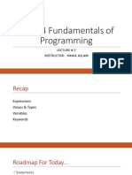 CS-114 Fundamentals of Programming: Lecture # 5 Instructor: Hania Aslam