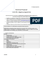 Technical Proposal Form B1: Degree Programme: Deadline For Submission: 30 April 2019, 17:00 (Central Africa Time)