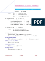 Finite Element Analysis Formulas
