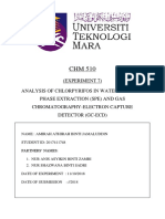 (Experiment 7) Analysis of Chlorpyrifos in Water by Solid-Phase Extraction (Spe) and Gas Chromatography-Electron Capture Detector (Gc-Ecd)