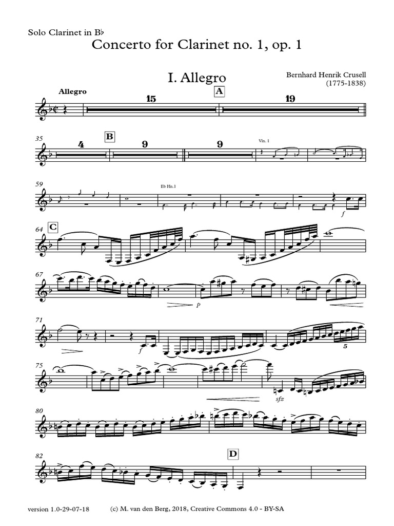Crusell Concerto For No 1 Op 1 Solo in BB PDF