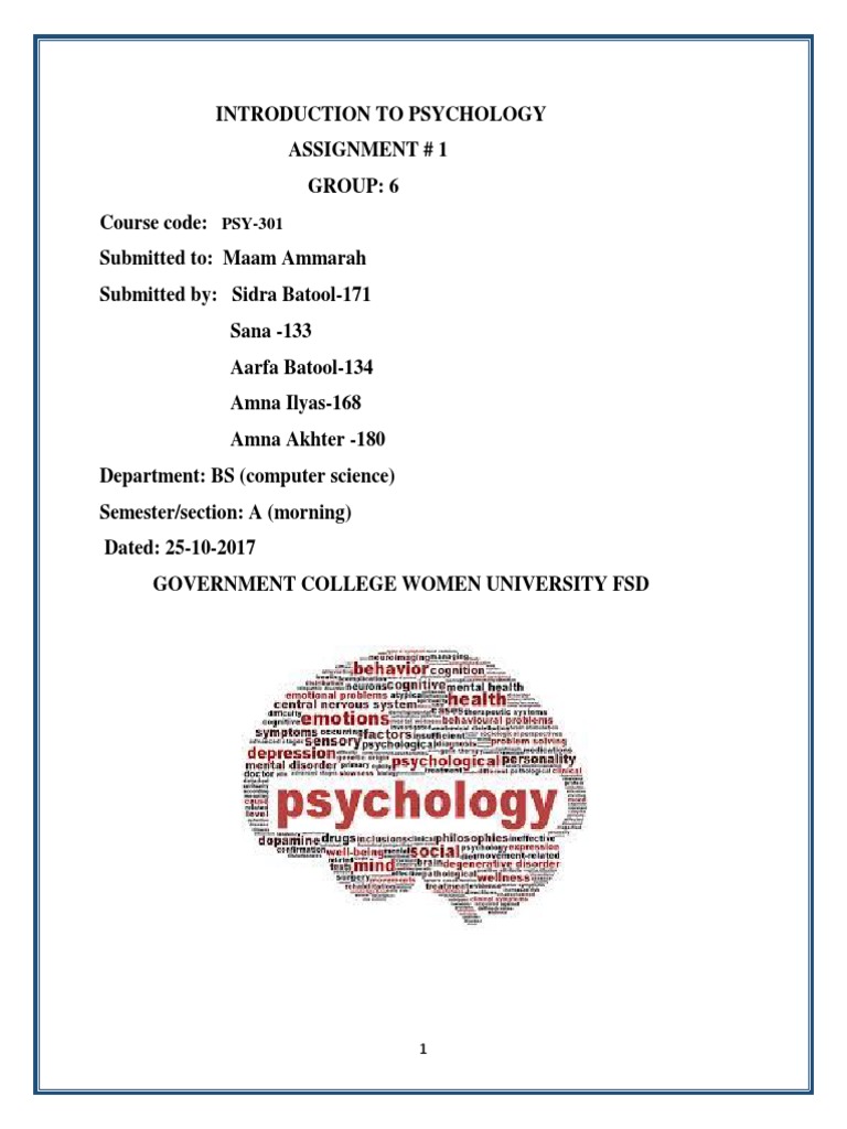 Introduction To Psychology Docx Experience Learning