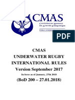 Cmas Underwater Rugby International Rules Version September 2017 (Bod 200 - 27.01.2018)