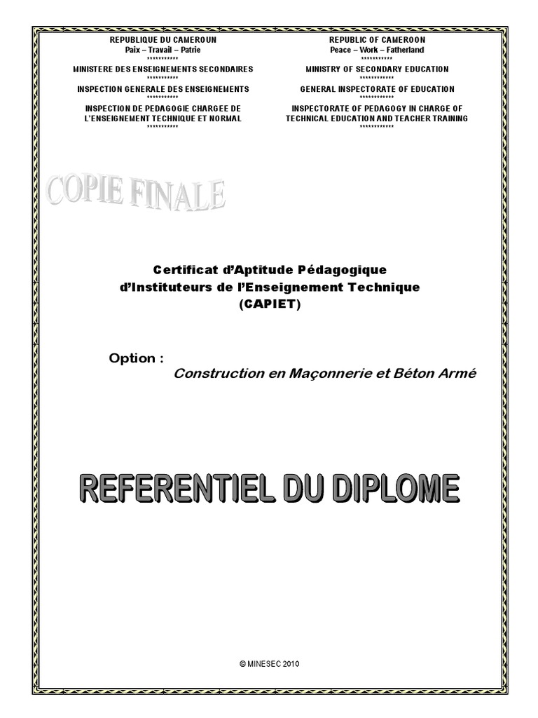 Page De Garde Cahier D activité Menuiserie Cap Referentiel Maconerie Et Beton Arme PDF | PDF | Secteurs de l'économie |  Ingénierie
