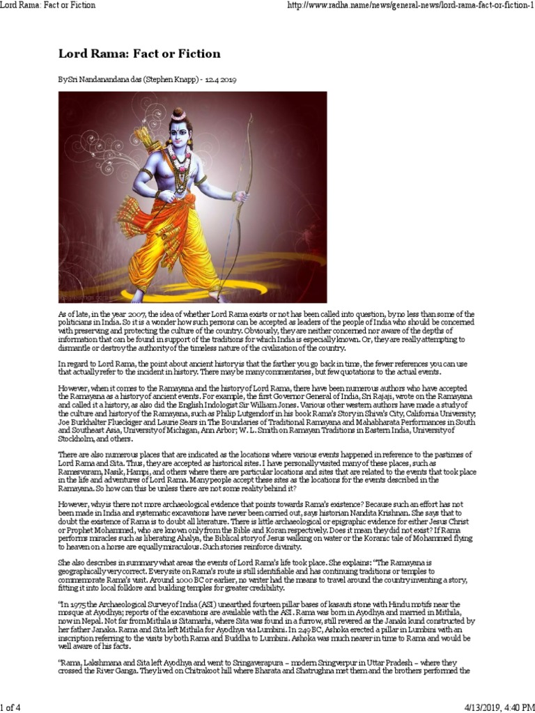Lord Rama: Historical Evidence Explored | PDF | Rama | Sita