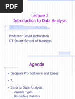 Introduction To Data Analysis: Professor David Richardson IIT Stuart School of Business