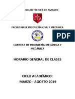 Horario General Ingenieria Mecánica Marzo Agosto 2019 PDF