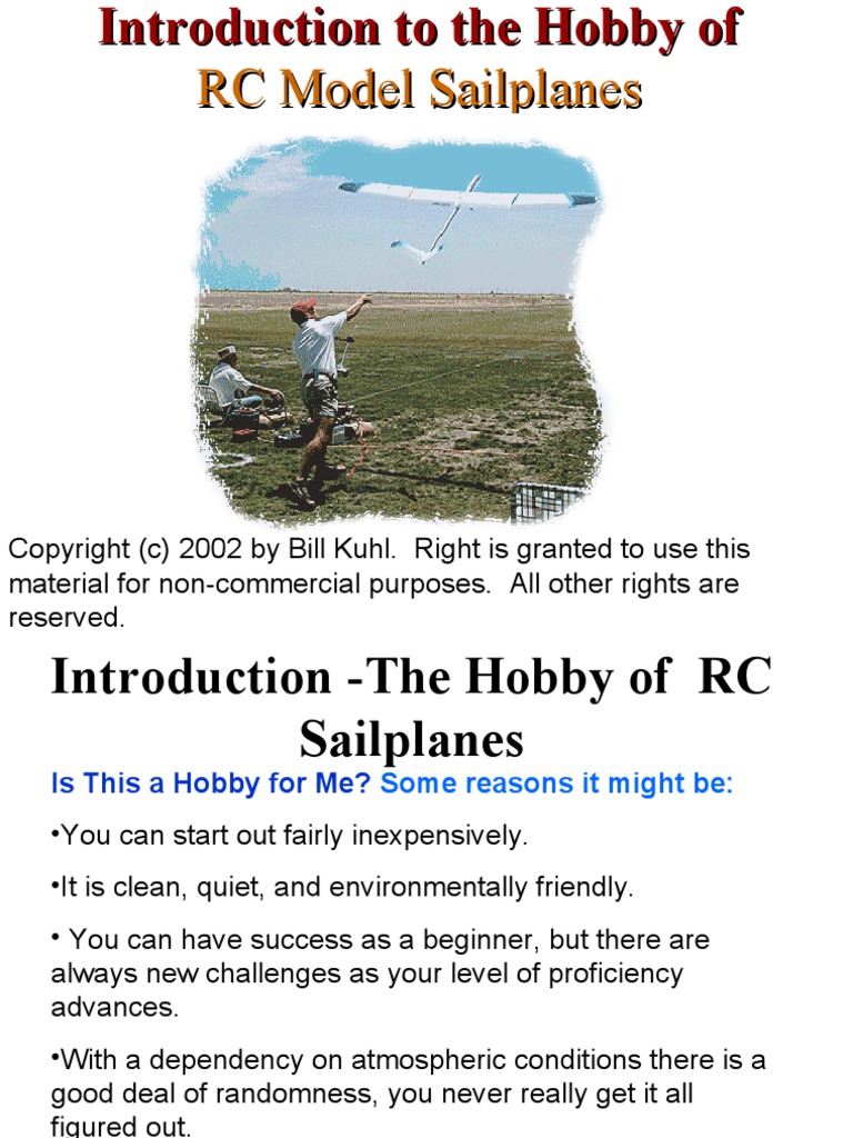 An Introduction To Radio Control Sailplanes | PDF | Glider (Sailplane ...