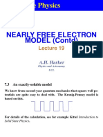 Solid State Physics: Nearly Free Electron MODEL (Contd)