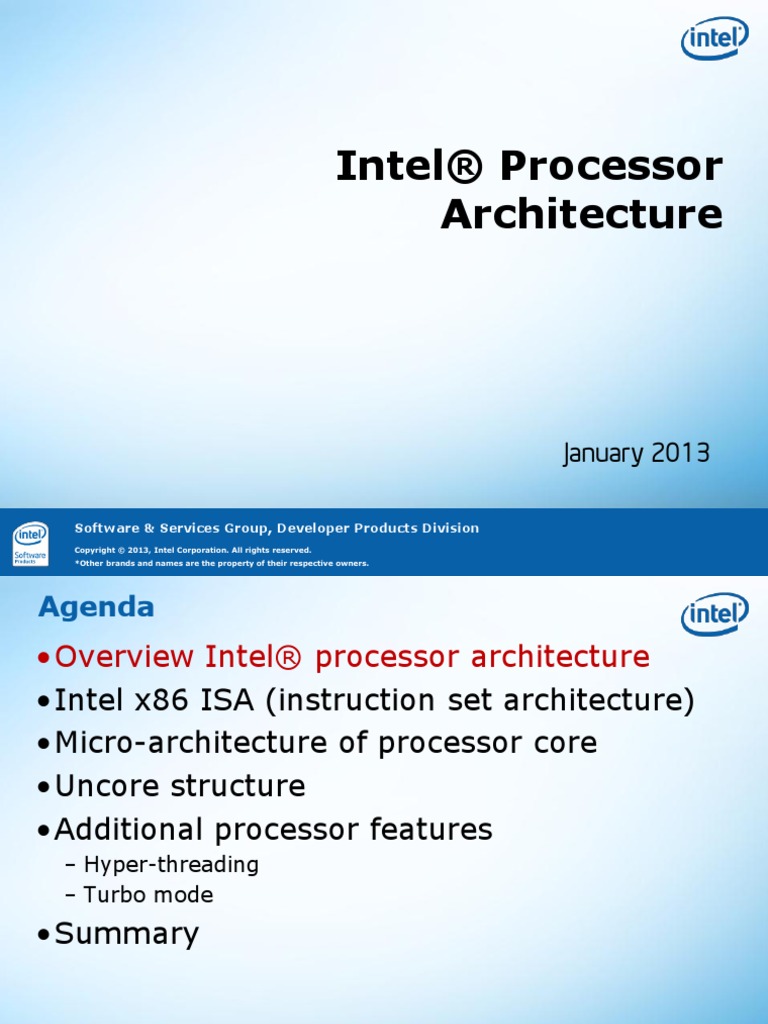Intel® Processor Architecture: January 2013 | PDF | Cpu Cache ...