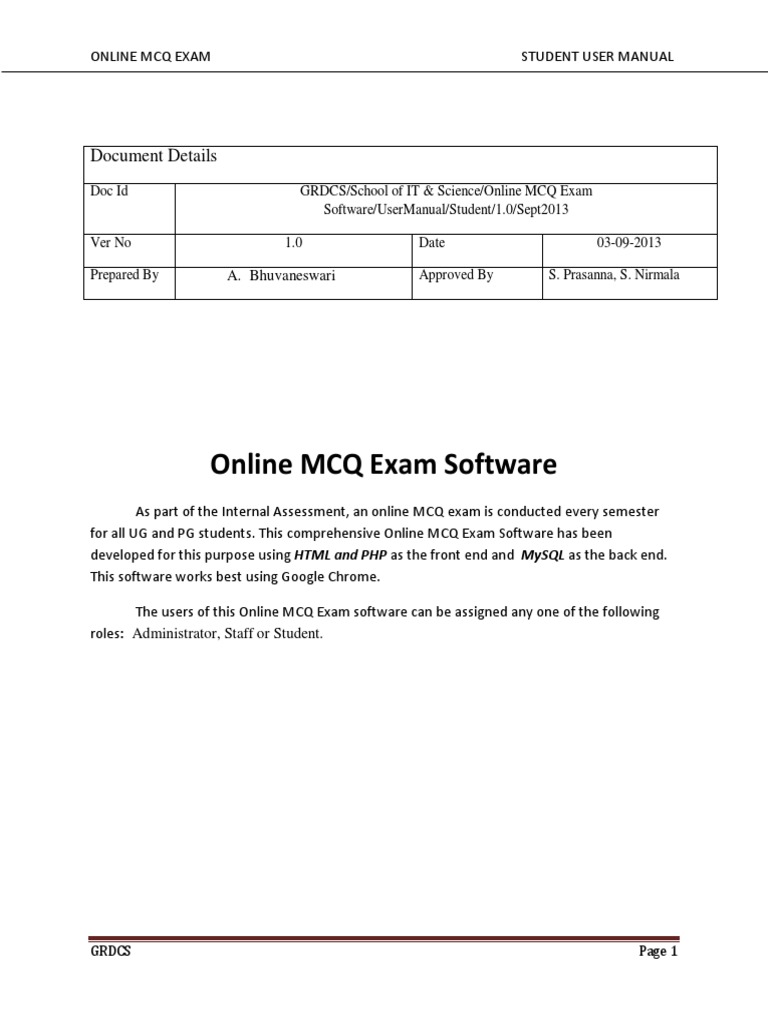 Online MCQ Exam Software Guide | PDF | Multiple Choice | Test (Assessment)
