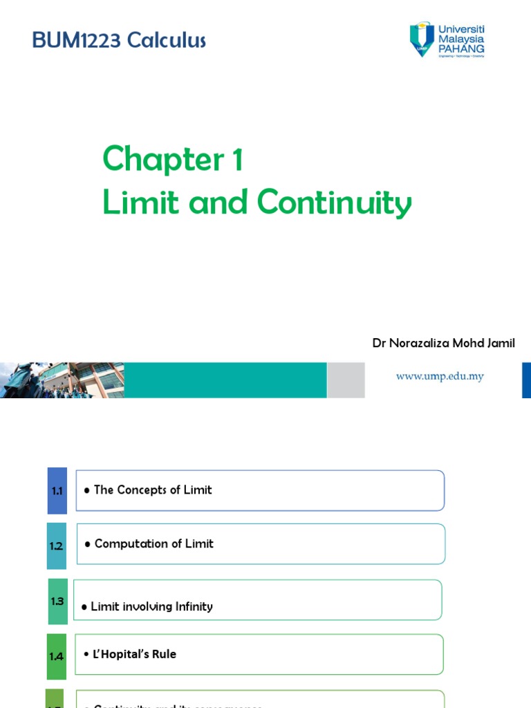Chapter 1 Limit and Continuity | PDF | Continuous Function | Fraction ...
