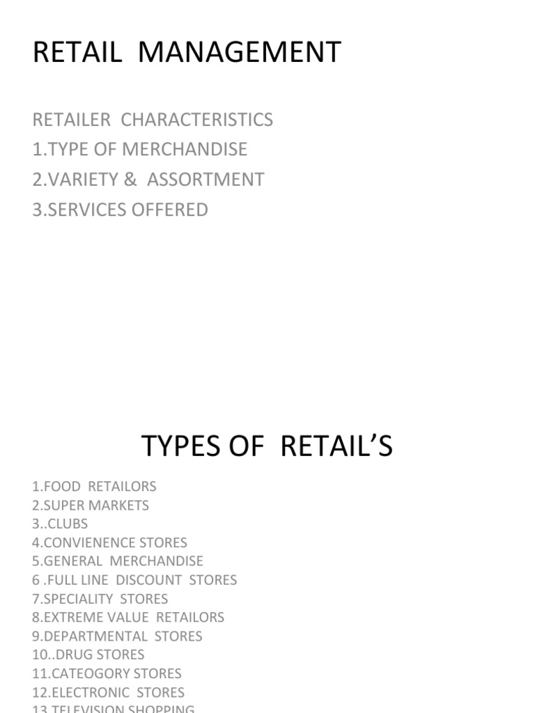 Retail Management and Retailer Traits | PDF | Retail | Merchandising