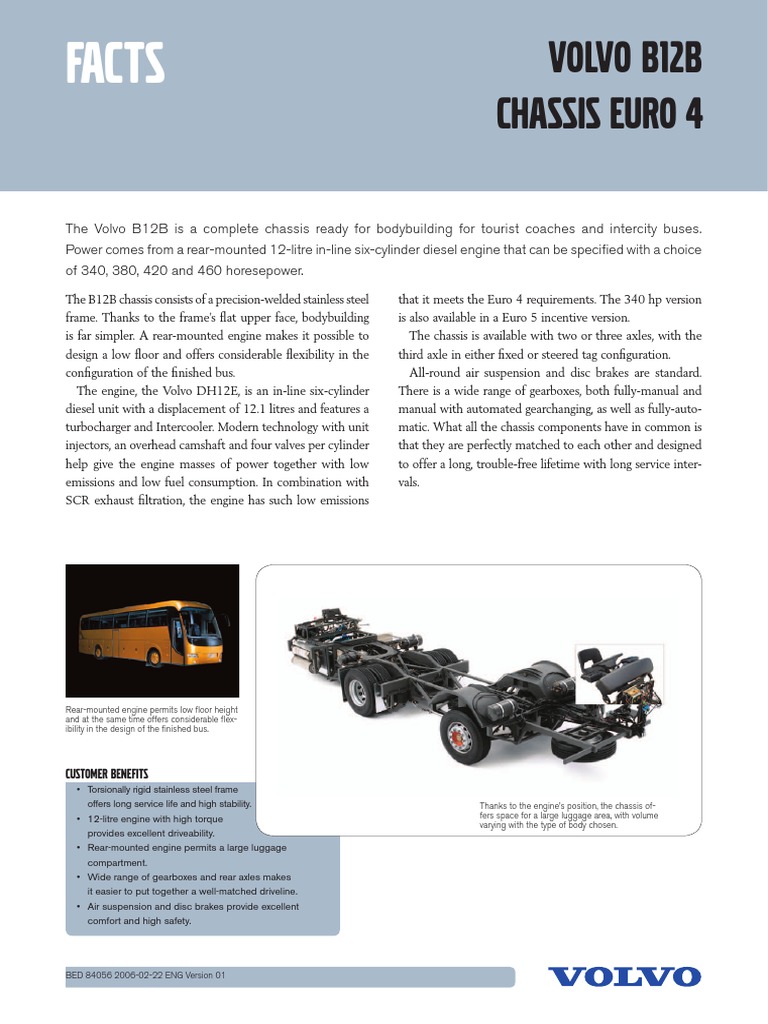 Volvo B12B Chassis Specifications | PDF | Engines | Transmission