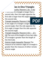 Inequality Theorems and Postulates