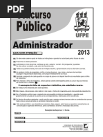 Prova Administrador UFPE