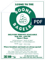Boone Bagelry breakfast and lunch menu