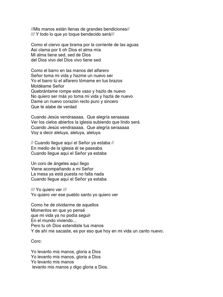 Medley Mis Manos Están Llenas de Grandes Bendiciones