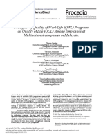 The Effect of Quality of Work Life (QWL) Programs On Quality of Life (QOL) Among Employees at Multinational Companies in Malaysia