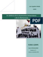 EDUCALIDAD Nº 7- Defensa de La Autonomia Universitaria - Luis Ugalde