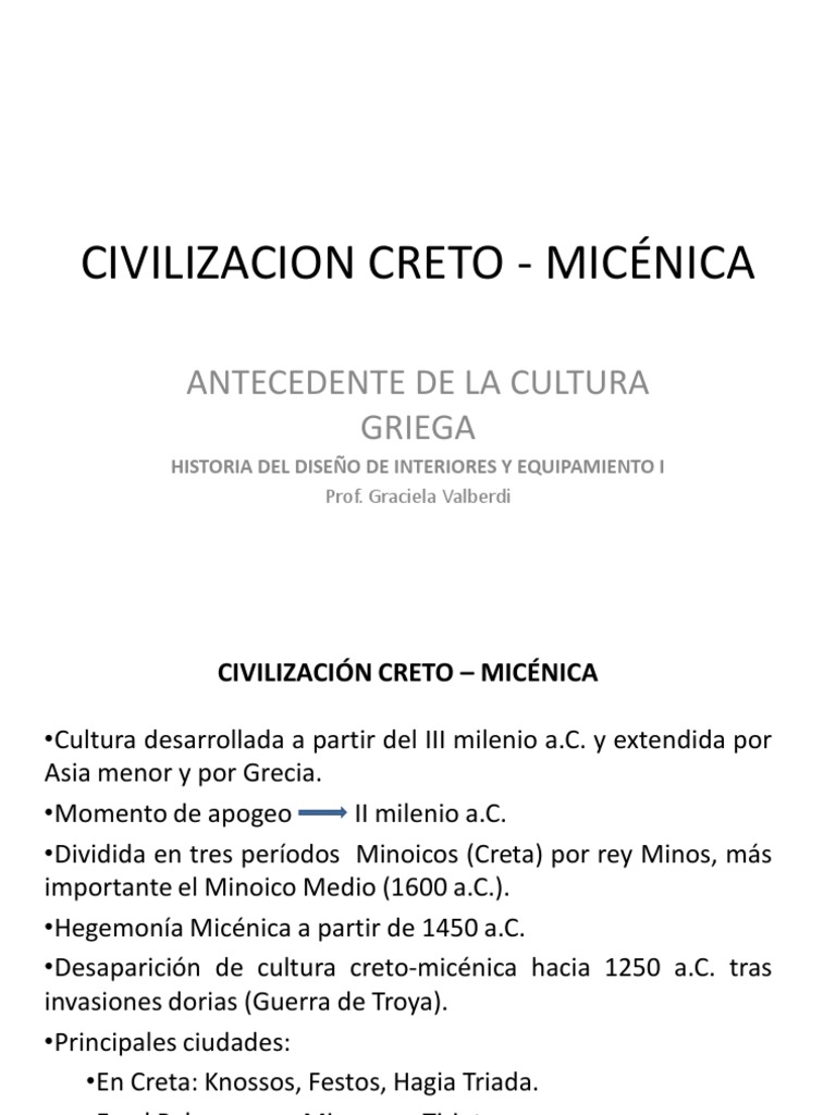 Civilización Creto-Micénica: Origen y Cultura | PDF | Grecia micénica ...
