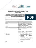 Programa de Lanzamiento Del Proyecto de Investigación PDF