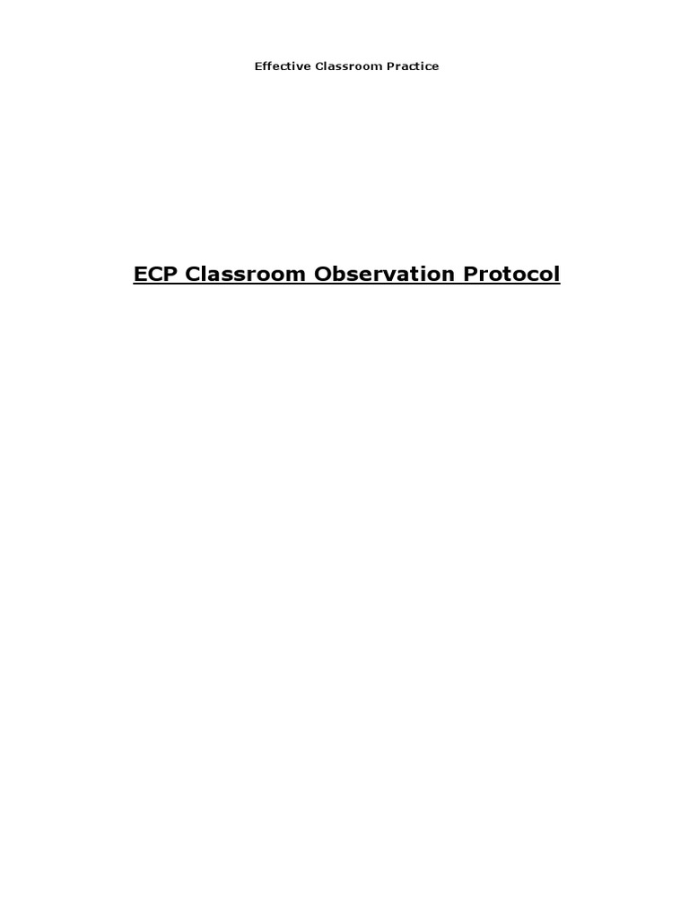 Classroom Observation Protocol Guide | PDF | Classroom | Teachers