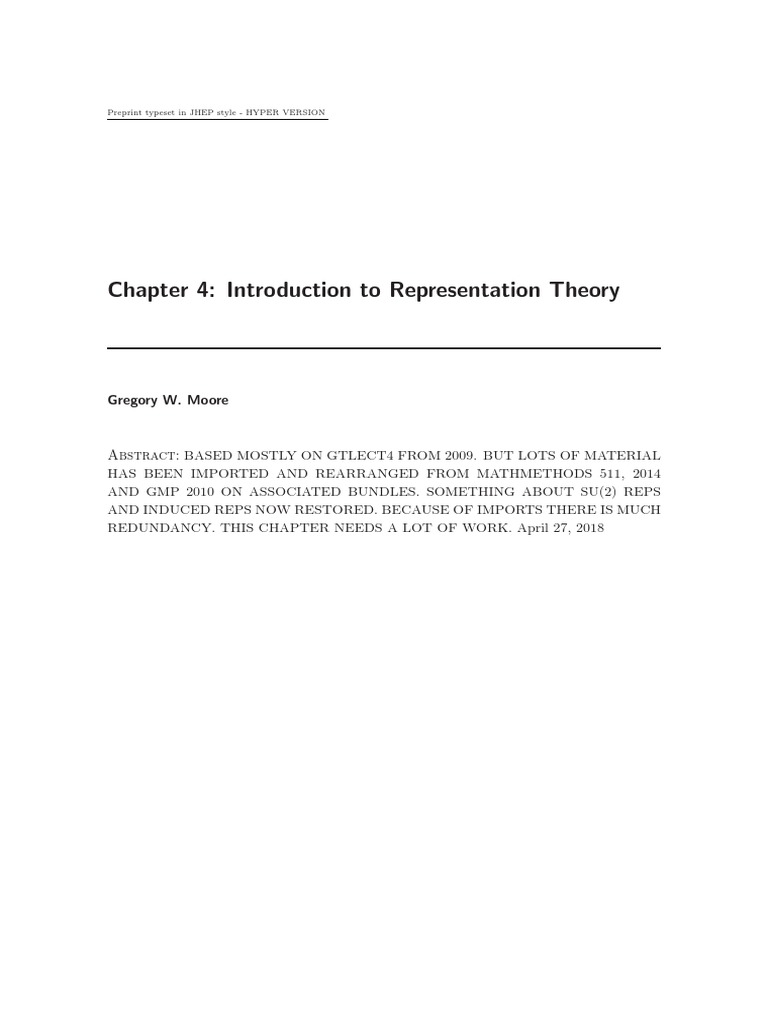 Introduction to Representation Theory | PDF | Representation Theory ...