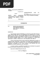 Summons: BFAR 7, Represented by JOSEFINA D. Flores, Administrative Case No