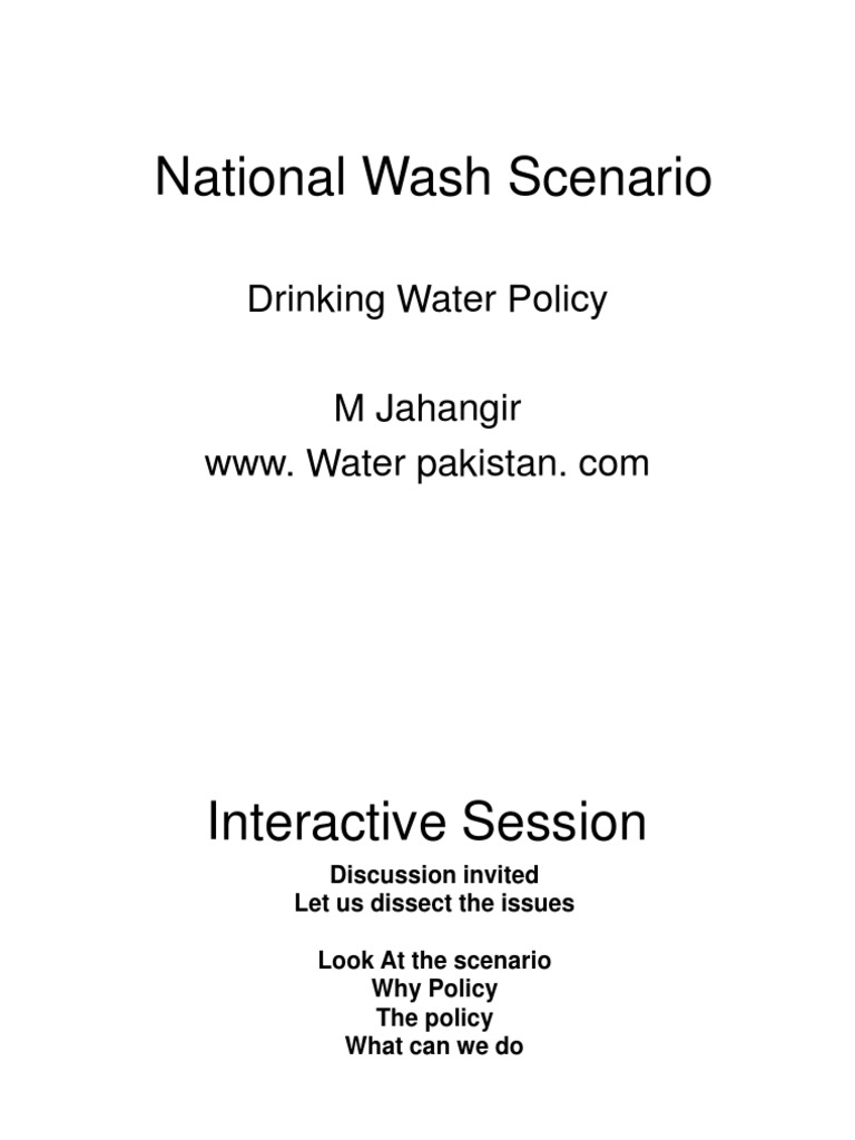 An Analysis of Pakistan's National Drinking Water Policy Identifying