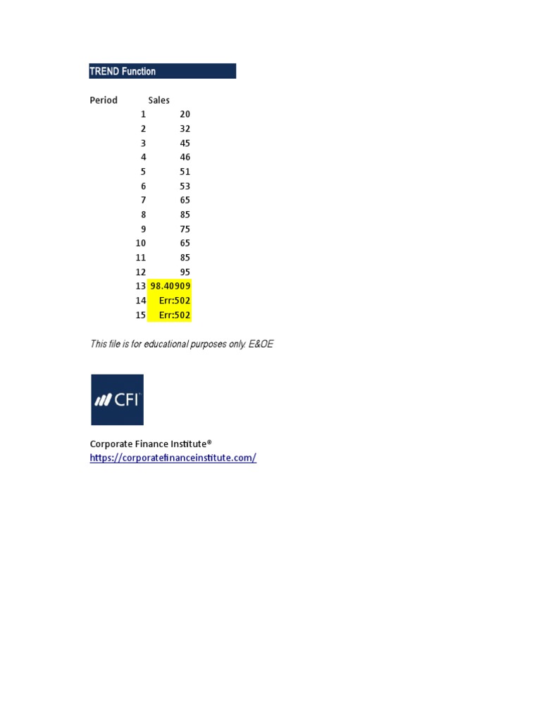 TREND Function | PDF | Business