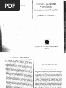 Bobbio Norbertoestado Gobierno y Sociedad Caps 2 4 PDF