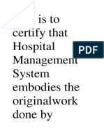 Hospital Management System Report